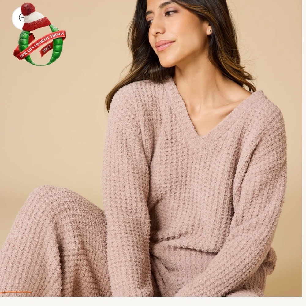 New Softies Set Waffle Marshamallow V-neck with Long Pants Size Large